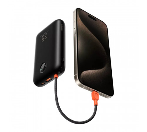 Зовнішній акумулятор VEGER 20000 mAh with built-in cables Type C / Lightning PD QC3.0 35W K2 (W2068) black (VG-W2068)
