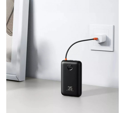 Зовнішній акумулятор VEGER 20000 mAh with built-in cables Type C / Lightning PD QC3.0 35W K2 (W2068) black (VG-W2068)