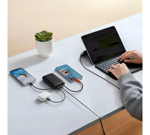 Зовнішній акумулятор VEGER 20000 mAh with built-in cables Type C / Lightning PD QC3.0 35W K2 (W2068) black (VG-W2068)