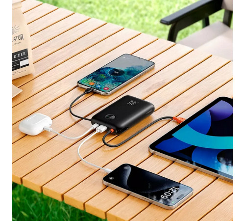 Зовнішній акумулятор VEGER 20000 mAh with built-in cables Type C / Lightning PD QC3.0 35W K2 (W2068) black (VG-W2068)
