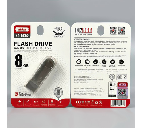 USB флеш XO DK02 8Gb USB3.0 Швидкісна