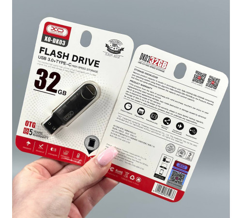 USB флеш XO DK03 32Gb USB3.0+Type-C Швидкісна
