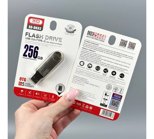USB флеш XO DK03 256Gb USB3.0+Type-C Швидкісна