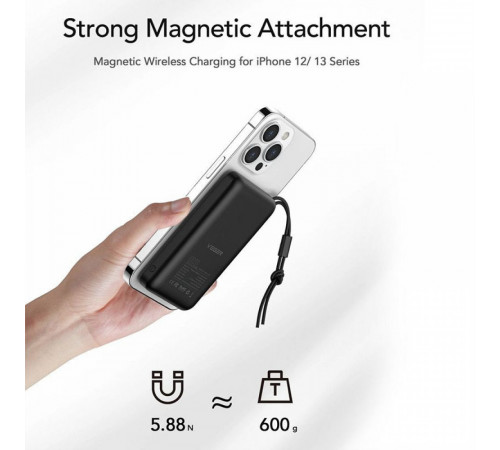 Зовнішній акумулятор VEGER MagOn Wireless Power Bank 10000mAh Black (VG-W1151-B)