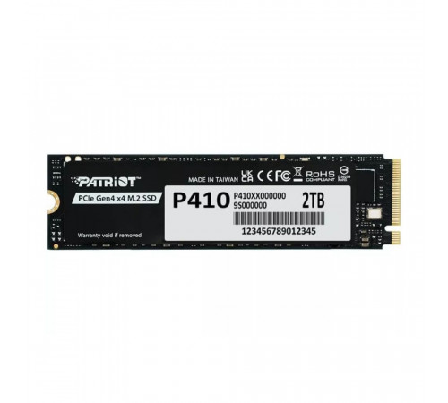 Накопичувач SSD M.2 Patriot P410 2TB NVMe 2280 PCIe Gen4 x4 5000/4500 TLC (P410P2TBM28H)