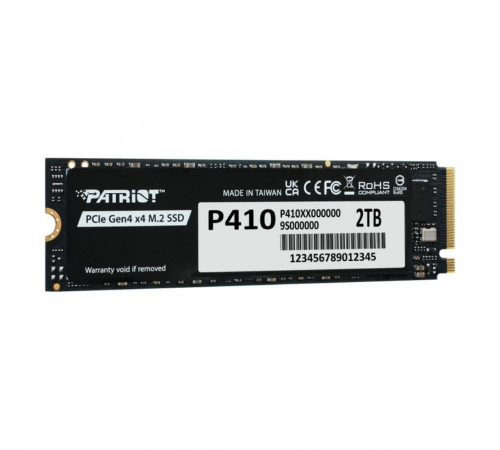 Накопичувач SSD M.2 Patriot P410 2TB NVMe 2280 PCIe Gen4 x4 5000/4500 TLC (P410P2TBM28H)