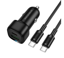 Автомобільний зарядний пристрій BOROFONE BZ34B Cloud PD38W(1C1A) car charger set(C to C) Black (6941991122415)