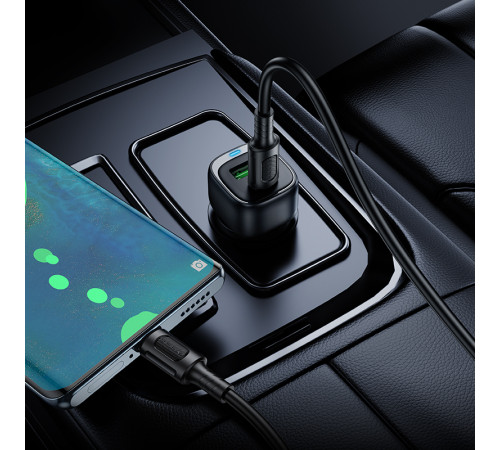 Автомобільний зарядний пристрій BOROFONE BZ34B Cloud PD38W(1C1A) car charger set(C to C) Black (6941991122415)