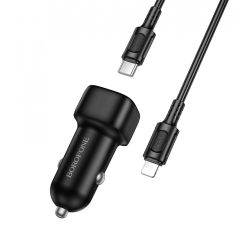 Автомобільний зарядний пристрій BOROFONE BZ34B Cloud PD38W(1C1A) car charger set(C to iP) Black (6941991122392)