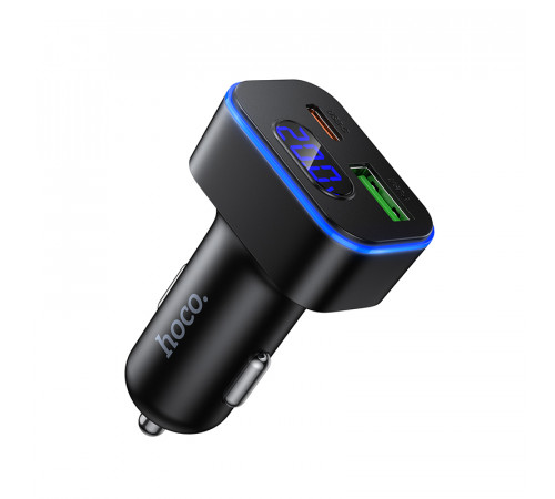 Автомобільний зарядний пристрій HOCO Z63B Barry 48W dual port PD30W+QC3.0 digital display car charger (6942007666244)