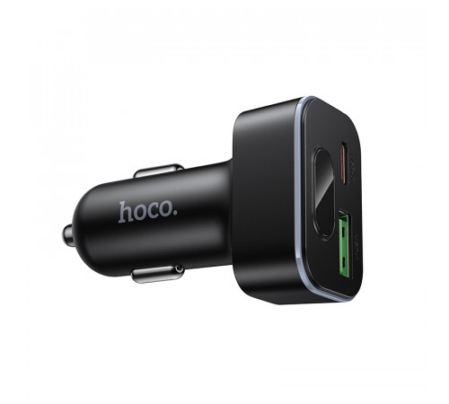 Автомобільний зарядний пристрій HOCO Z63B Barry 48W dual port PD30W+QC3.0 digital display car charger (6942007666244)