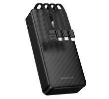 Зовнішній акумулятор BOROFONE BJ84A Smooth power bank with four cables(20000mAh) Black (6941991126178)
