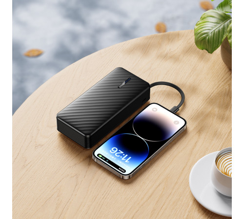 Зовнішній акумулятор BOROFONE BJ84A Smooth power bank with four cables(20000mAh) Black (6941991126178)
