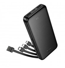 Внешний аккумулятор HOCO J163 Wonderful power bank with 4 cables(10000mAh) Black (6942007664578)