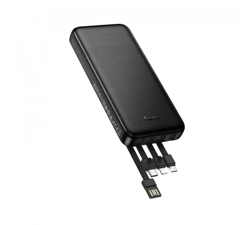 Зовнішній акумулятор HOCO J163 Wonderful power bank with 4 cables(10000mAh) Black (6942007664578)