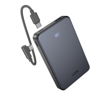 Зовнішній акумулятор HOCO J170 Starlight 22.5W+PD20W fully compatible power bank with cable(10000mAh) Metal Gray (6942007672696)