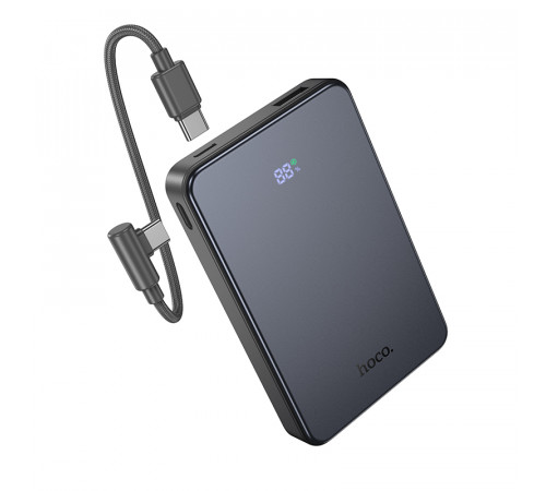 Зовнішній акумулятор HOCO J170 Starlight 22.5W+PD20W fully compatible power bank with cable(10000mAh) Metal Gray (6942007672696)