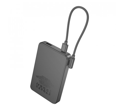 Зовнішній акумулятор HOCO J170 Starlight 22.5W+PD20W fully compatible power bank with cable(10000mAh) Metal Gray (6942007672696)