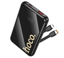 Зовнішній акумулятор HOCO Q37 Graceful 22.5W+PD20W power bank with two cables(10000mAh) Black (6942007644914)