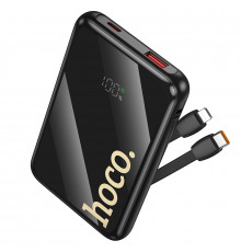 Зовнішній акумулятор HOCO Q37 Graceful 22.5W+PD20W power bank with two cables(10000mAh) Black (6942007644914)