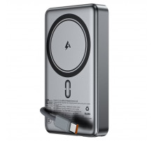 Зовнішній акумулятор ACEFAST M18-10000 PD20W/22.5W magnetic fast charging power bank with built-in cable Black (6974316284017)