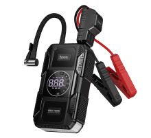 Автомобільний пуско-зарядний пристрій з насосом HOCO QS6 Clever Intelligent air pump+emergency start-up power bank(8000mAh) Black (6942007673013)