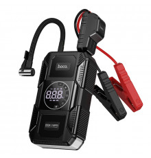 Автомобільний пуско-зарядний пристрій з насосом HOCO QS6 Clever Intelligent air pump+emergency start-up power bank(8000mAh) Black (6942007673013)