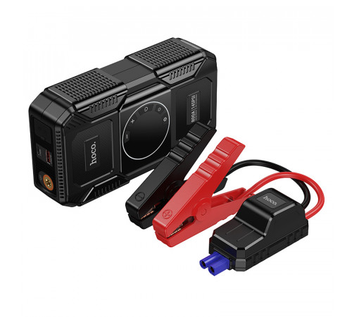 Автомобільний пуско-зарядний пристрій з насосом HOCO QS6 Clever Intelligent air pump+emergency start-up power bank(8000mAh) Black (6942007673013)