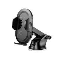 Автотримач для телефона HOCO H54 Brusco ultra-thin push-type car holder(center console) Black (6942007630559)