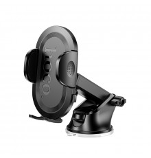 Автотримач для телефона HOCO H54 Brusco ultra-thin push-type car holder(center console) Black (6942007630559)