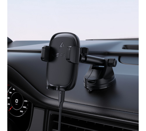 Автотримач для телефона з БЗП ACEFAST D49 press type wireless charging car holder for dashboard Black (6974316284130)