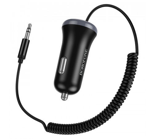 Bluetooth-ресивер BOROFONE BC64 Contento dual-port car BT receiver with built-in cable Black (6941991126567)