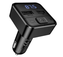 АЗП з FM-модулятором BOROFONE BC63 Selecto car BT FM transmitter Black (6941991126185)