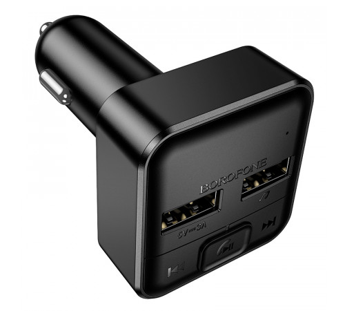 АЗП з FM-модулятором BOROFONE BC63 Selecto car BT FM transmitter Black (6941991126185)
