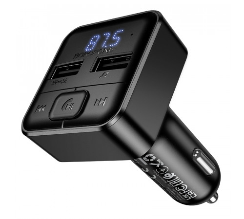 АЗП з FM-модулятором BOROFONE BC63 Selecto car BT FM transmitter Black (6941991126185)