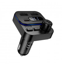 АЗП з FM-модулятором BOROFONE BC61 Ocean 45W(1A1C) car BT FM transmitter Black (6941991125126)