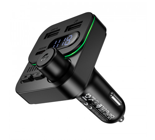 АЗП з FM-модулятором BOROFONE BC61 Ocean 45W(1A1C) car BT FM transmitter Black (6941991125126)