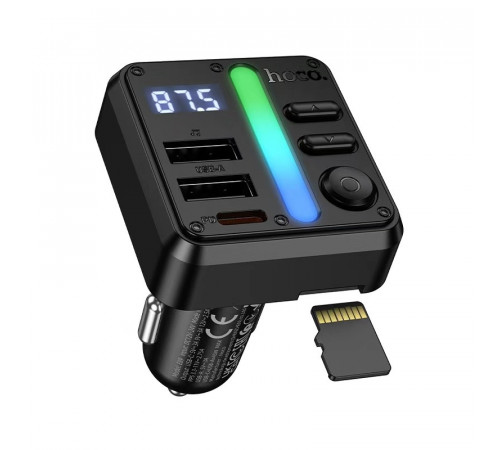 АЗП з FM-модулятором HOCO E89 Libre 45W(1A1C) car BT FM transmitter Black (6942007673808)