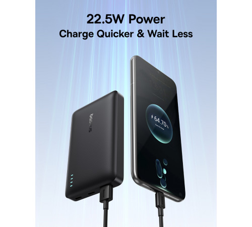 Зовнішній акумулятор Baseus EnerFill FP21 Power Bank 10000mAh 22.5W Cosmic Black (Includes Simple Type-C to Type-C Cable 20V/3A 30cm Black) (P1008210D123-00)