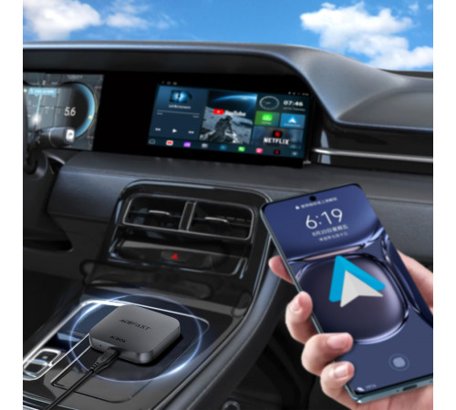 Адаптер ACEFAST QC2 AI Box CarPlay wireless adapter for car Metal Gray (6974316285830)