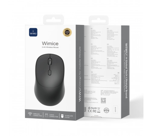 Маніпулятор миша бездротова WIWU 2.4G Wireless Mouse WM112 Black (6976975619483)