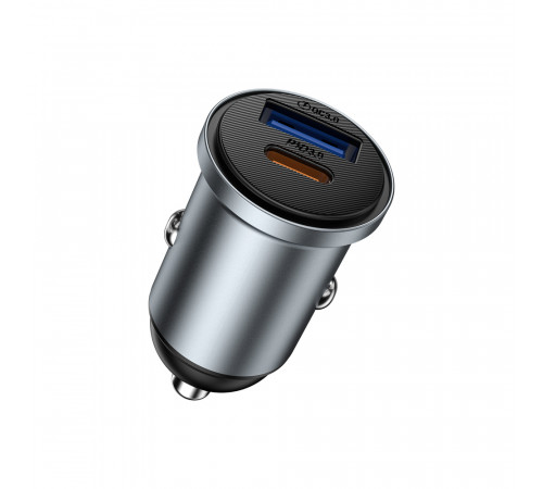 Автомобільний зарядний пристрій WIWU 35W Nano Lite A+C Fast Car Charger Wi-CC030 Gray (6977703656060)