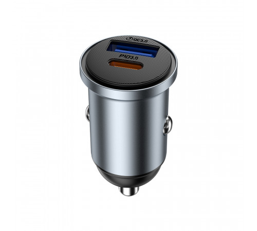 Автомобільний зарядний пристрій WIWU 35W Nano Lite A+C Fast Car Charger Wi-CC030 Gray (6977703656060)