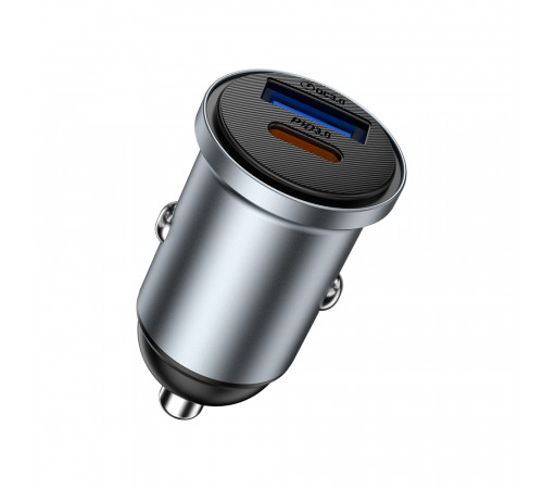 Автомобільний зарядний пристрій WIWU 35W Nano Lite A+C Fast Car Charger Wi-CC030 Gray (6977703656060)