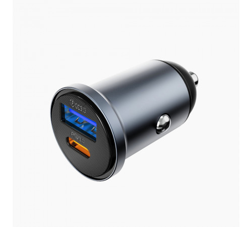 Автомобільний зарядний пристрій WIWU 35W Nano Lite A+C Fast Car Charger Wi-CC030 Gray (6977703656060)