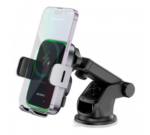 Автотримач для телефона з БЗП WIWU FREELANDER Car Wireless Charger CH-313 Black (6976195097351)