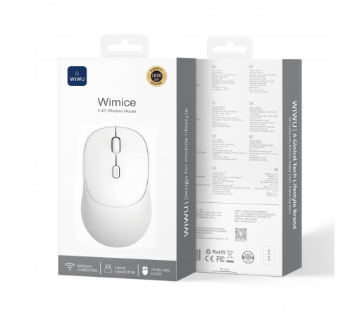 Маніпулятор миша бездротова WIWU 2.4G Wireless Mouse WM112 White (6976975619490)