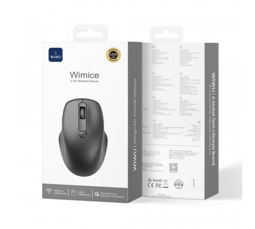 Маніпулятор миша бездротова WIWU 2.4G Wireless Mouse WM113 Black (6976975619506)