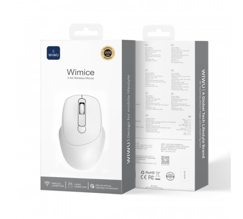 Маніпулятор миша бездротова WIWU 2.4G Wireless Mouse WM113 White (6976975619513)