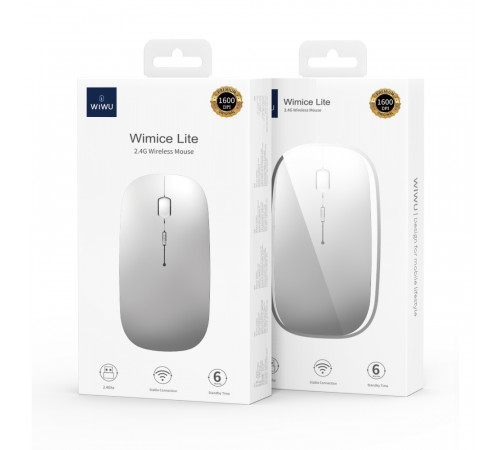 Маніпулятор миша бездротова WIWU Wimice Lite 2.4G Wireless Mouse WM101-C silver (6976975613191)